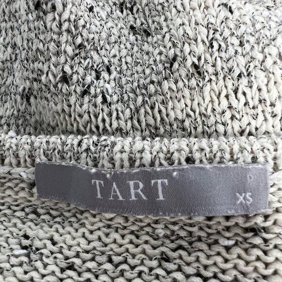 TART Women’s Cold Shoulder Long Sleeve Sweater Cream/Black Round Neck Small - Picture 8 of 9